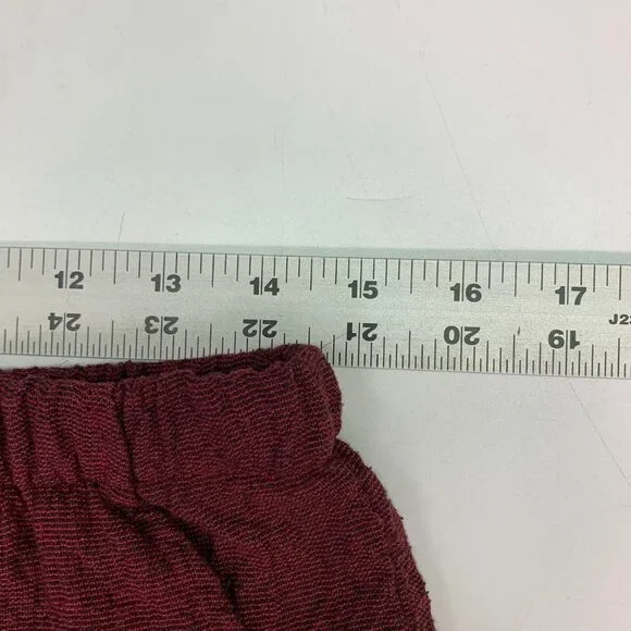 Gershon Bram Women's Lagenlook Crinkle Cropped Wide Leg Pull On Pants Size‎ L - Picture 11 of 13